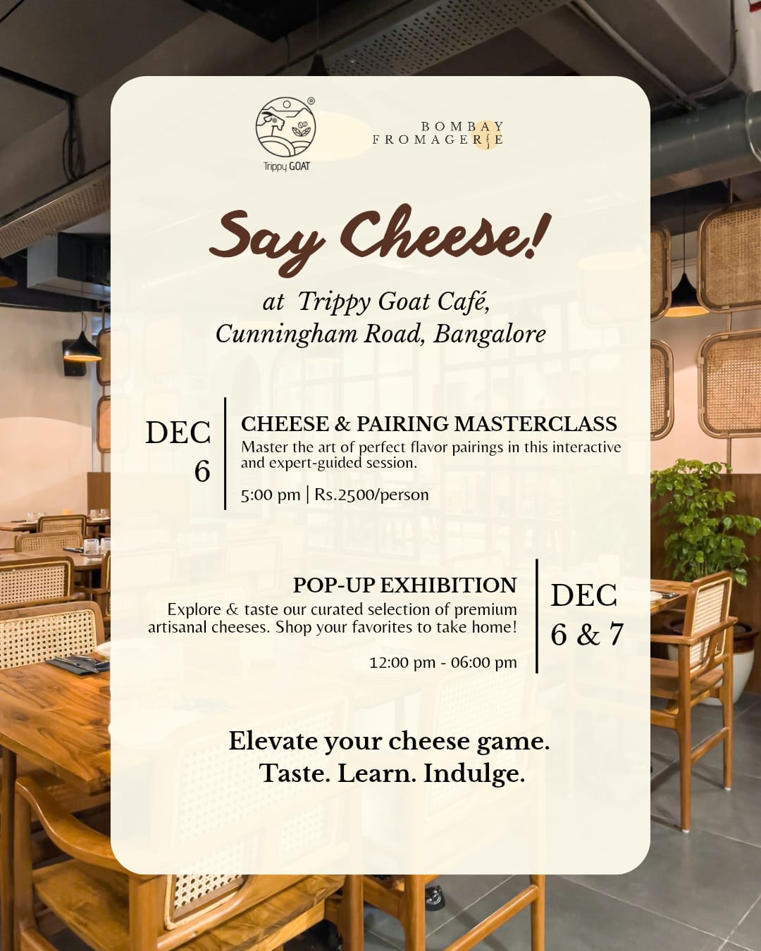 Intimate Cheese and Zero-Alcohol Wine Tasting at Trippy Goat, Bangalore